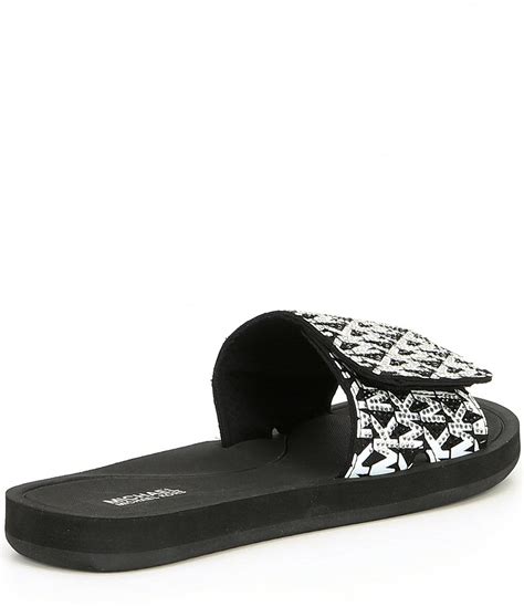 michael kors mk slide black black|mk slides on sale.